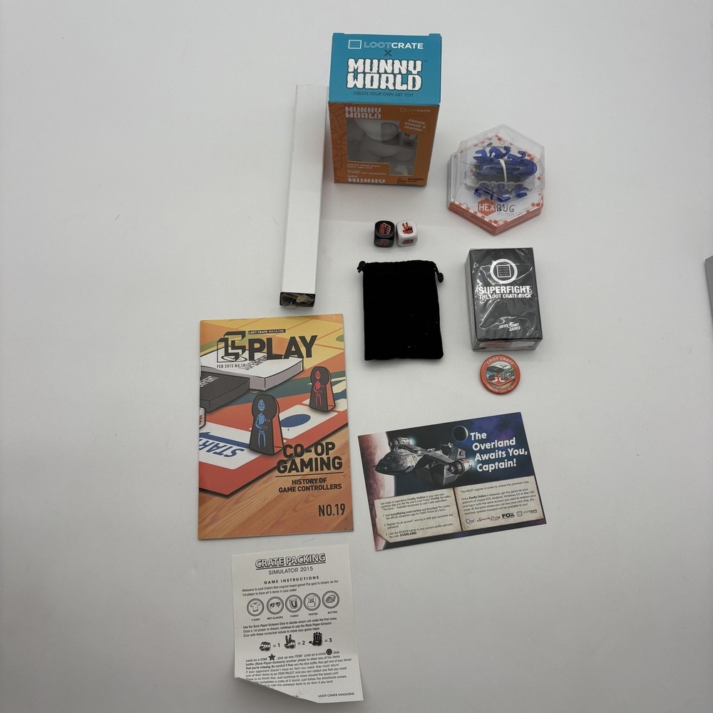 Loot Crate Play Feb 2015 No 19 Co-Op Gaming Bundle Munny World Hexbug Superfight
